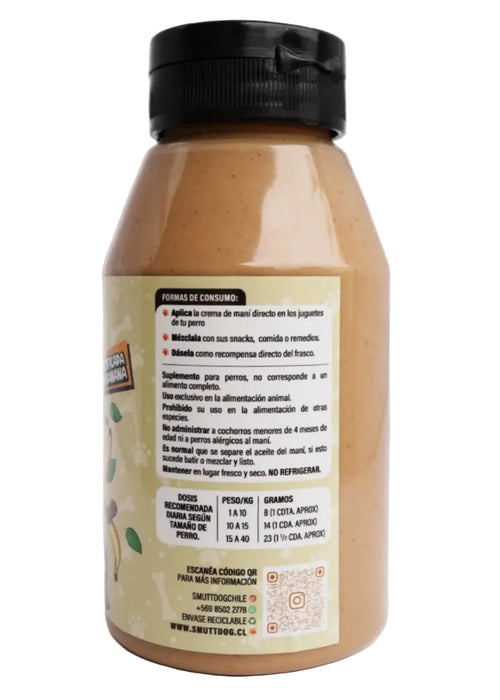 Crema de mani con platano para perros 260 gr.