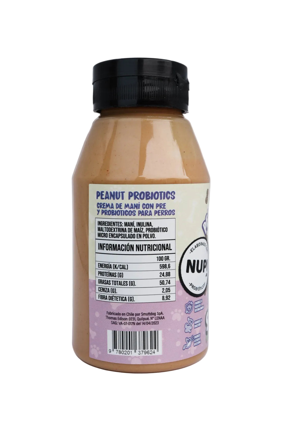 Crema de maní con probióticos para perros 260 gr.