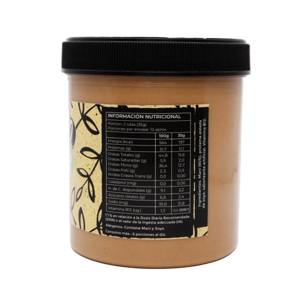 Mantequilla de maní c/proteína vegana sabor plátano vitamina B12