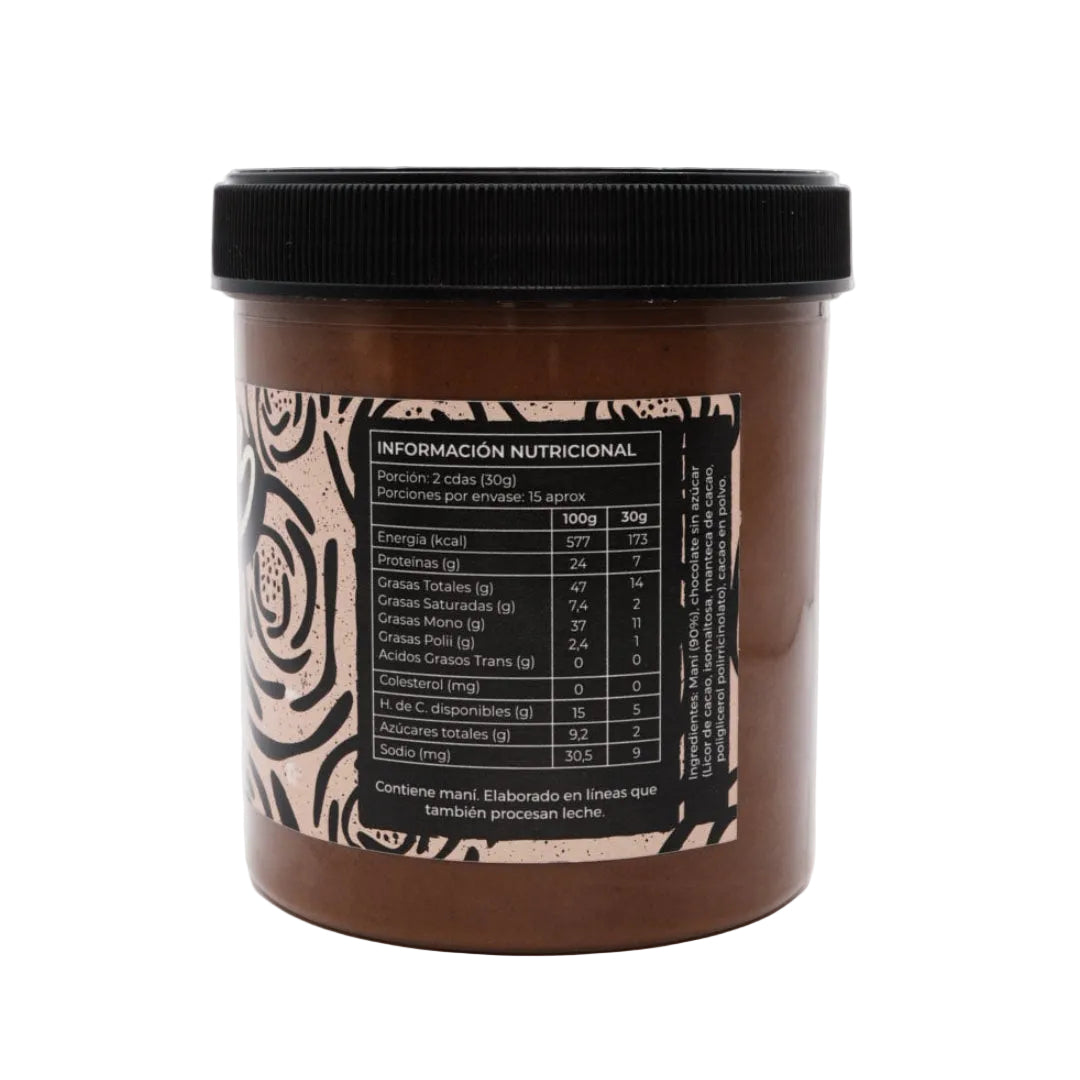 Mantequilla de maní con chocolate sin azúcar 450 gr