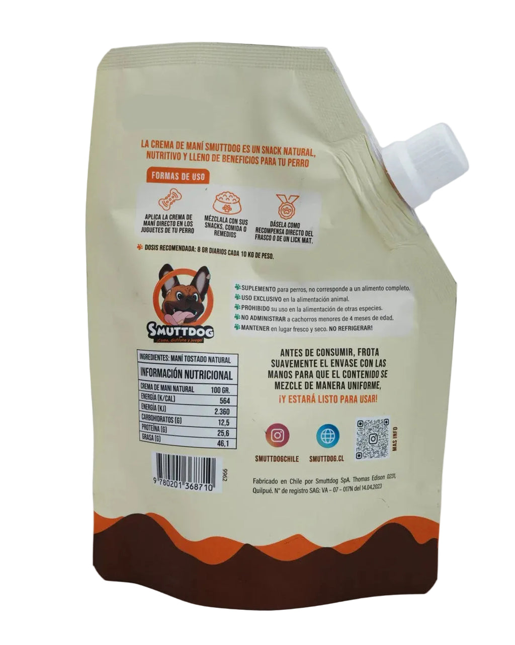 Crema de maní para perros 100% natural 150 gr.
